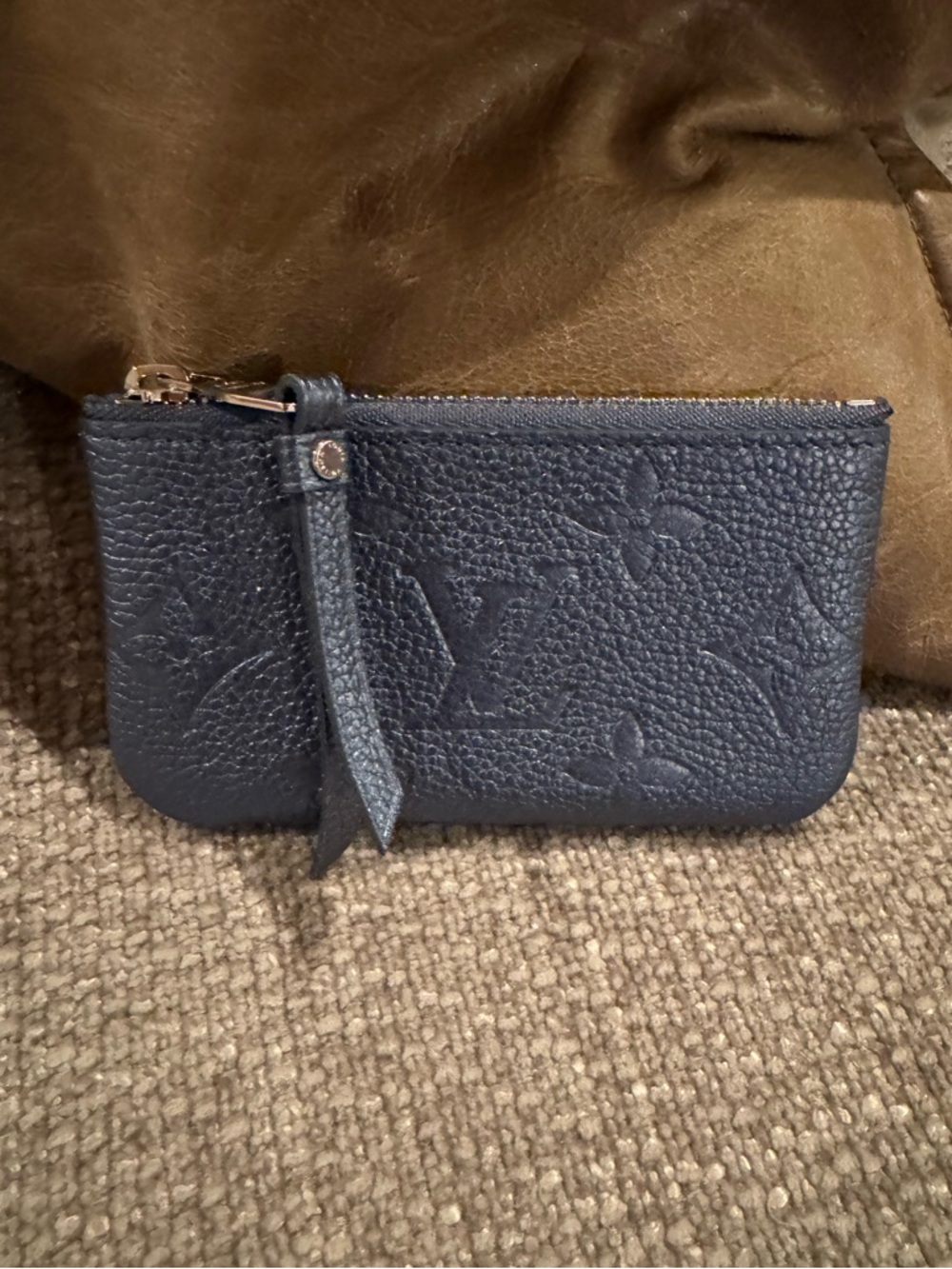 Louis Vuitton Metallic Empreinte Monogram Giant Key Pouch Navy Nacre